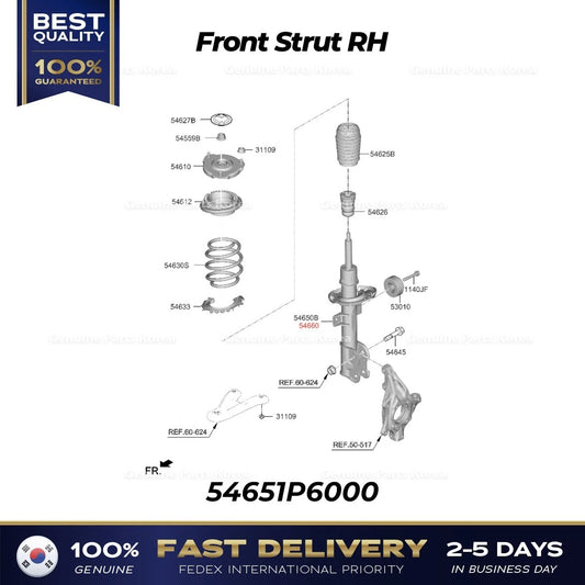 Genuine Front Strut RH 54651P6000 for Hyundai Santa Fe