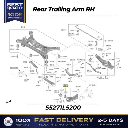 ⭐Genuine⭐ Rear Trailing Arm RH 55271L5200 for Hyundai Sonata Kia K5