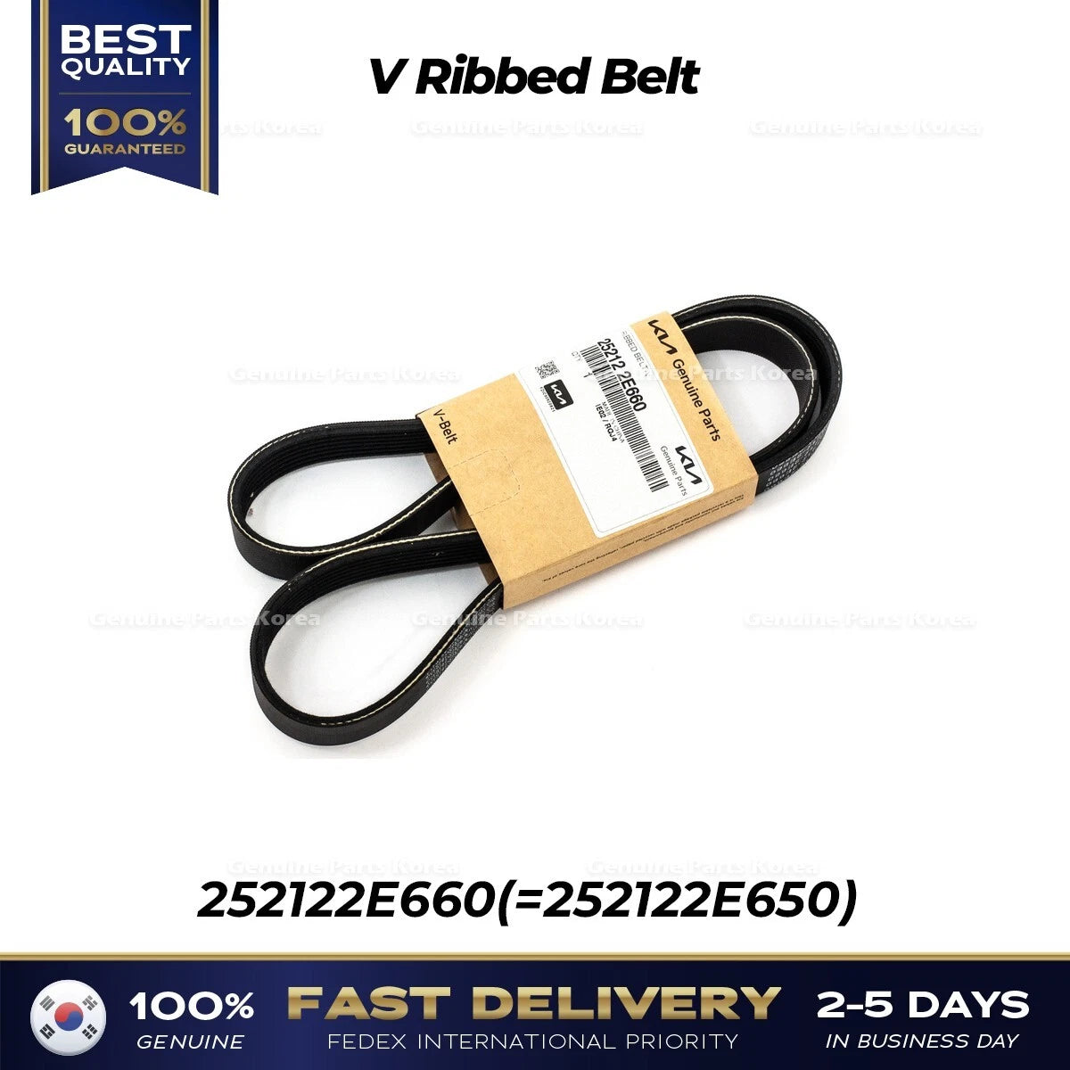 ⭐Genuine⭐ V Ribbed Belt 252122E660 for Hyundai Sonata Kia Optima Hybrid