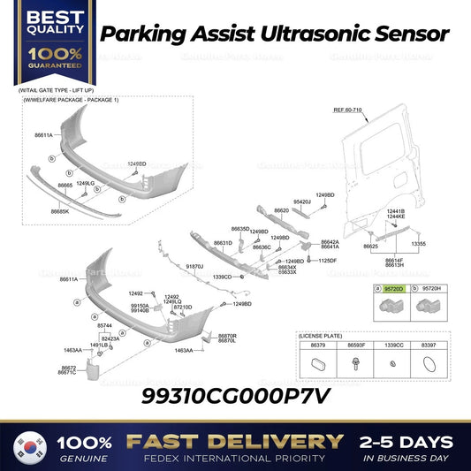 ⭐Genuine⭐ Parking Assist Ultrasonic Sensor 99310CG000P7V for Hyundai Staria