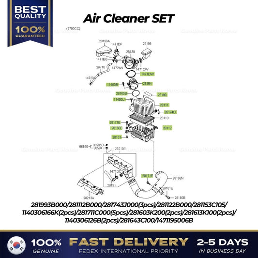 ⭐Genuine⭐ Air Cleaner SET for Hyundai Santa Fe