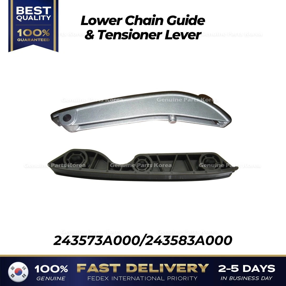 Genuine Lower Chain Guide & Tensioner Lever for Hyundai Veracruz Kia Mohave