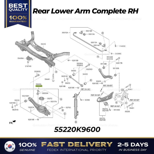 ⭐Genuine⭐ Rear Lower Arm Complete RH 55220K9600 for Hyundai Veloster N