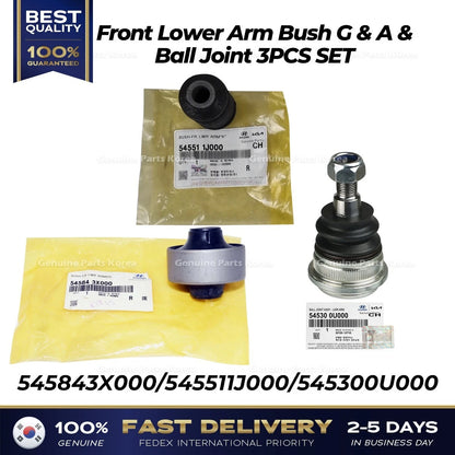Genuine Front Lower Arm Bush G & A & Ball Joint 3PCS SET for Hyundai Accent