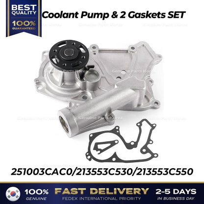Genuine Coolant Pump & 2 Gaskets SET 251003CAC0 for Hyundai Kia