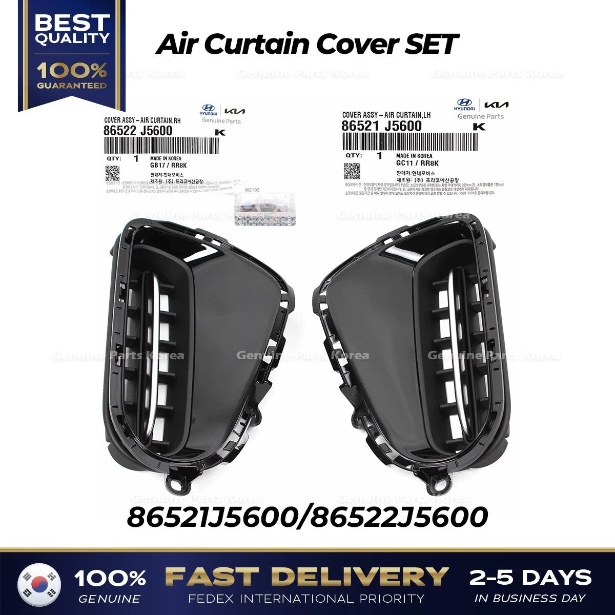 ⭐Genuine⭐ Air Curtain Cover SET 86521J5600 86522J5600 for Kia Stinger