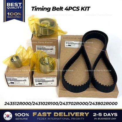 Genuine Timing Belt 4PCS KIT for Hyundai Genesis G80 Tucson Kia Sportage