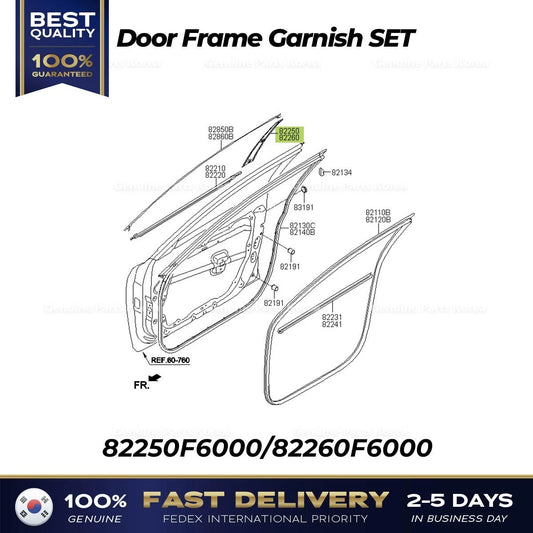 ⭐Genuine⭐ Door Frame Garnish SET 82250F6000 82260F6000 for Kia Cadenza