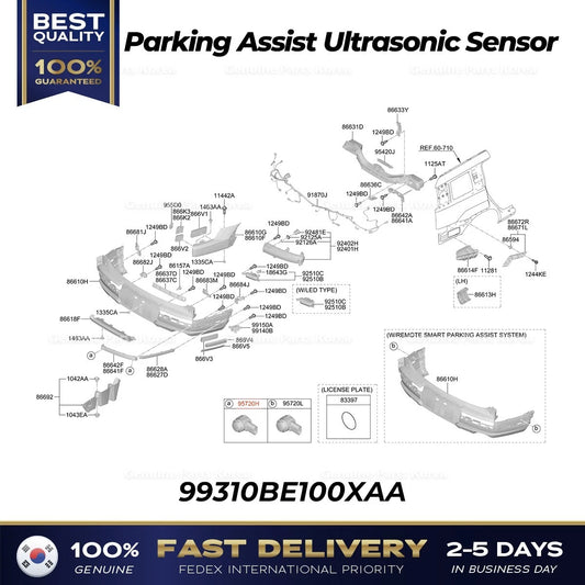 ⭐Genuine⭐ Parking Assist Ultrasonic Sensor 99310BE100XAA for Hyundai Santa Fe