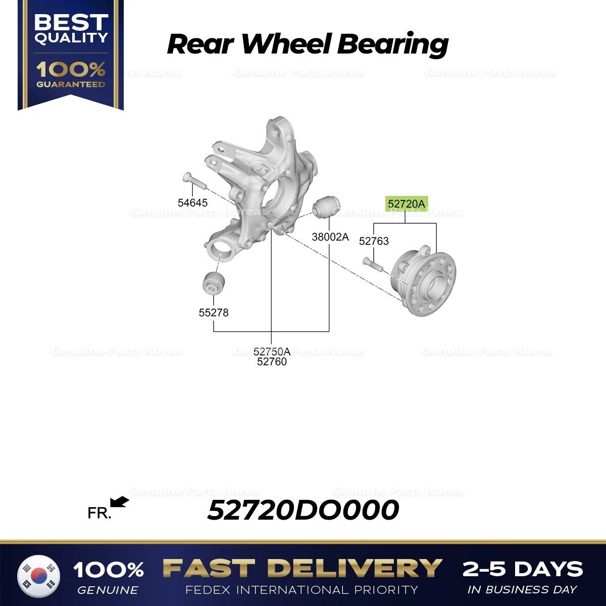 ⭐Genuine⭐ Rear Wheel Bearing 52720DO000 for Kia EV9