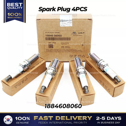 Genuine Spark Plug 4PCS 1884608060 for Hyundai Veloster Kia Forte
