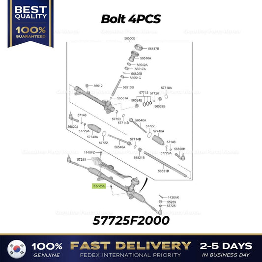 ⭐Genuine⭐ Bolt 4PCS 57725F2000 for Hyundai Kia