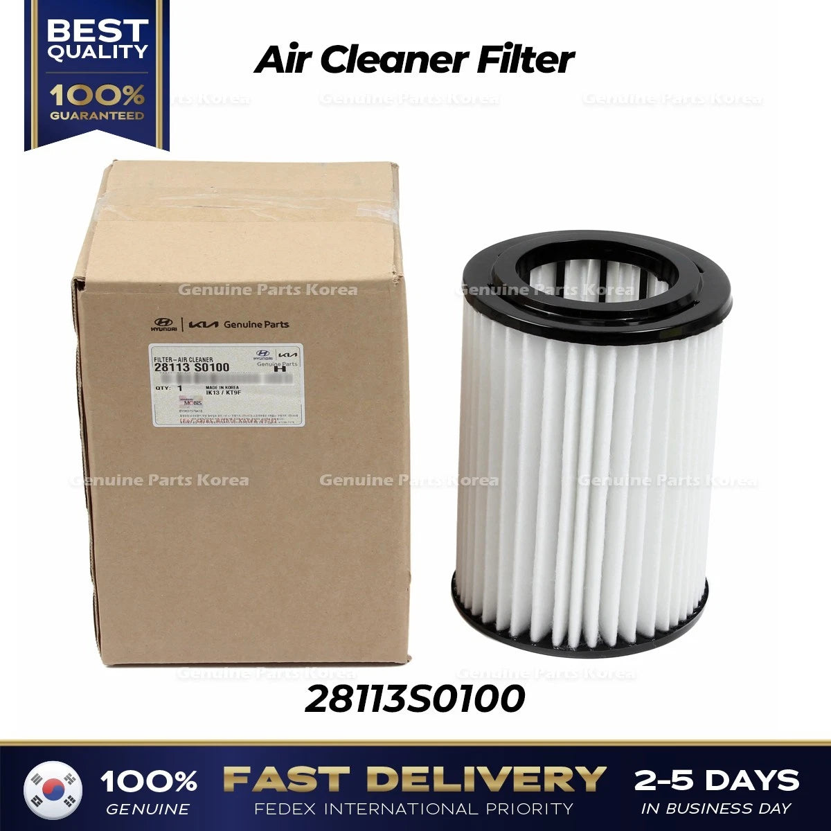 ⭐Genuine⭐ Air Cleaner Filter 28113S0100 for Hyundai Kona N Veloster N