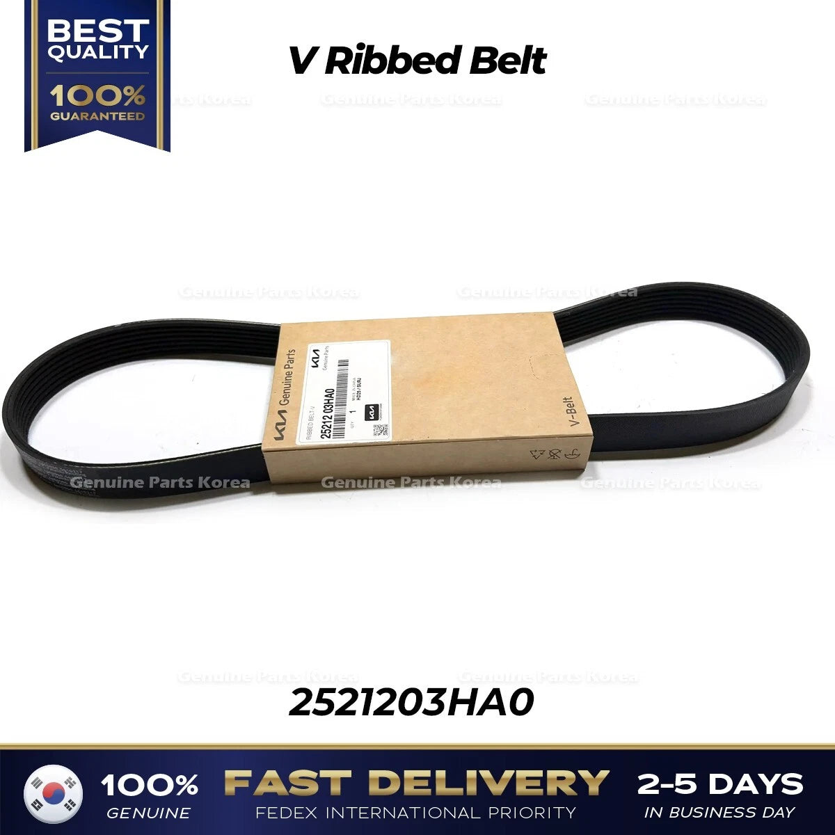 ⭐Genuine⭐ V Ribbed Belt 2521203HA0 for Hyundai Elantra Ioniq Kia Niro
