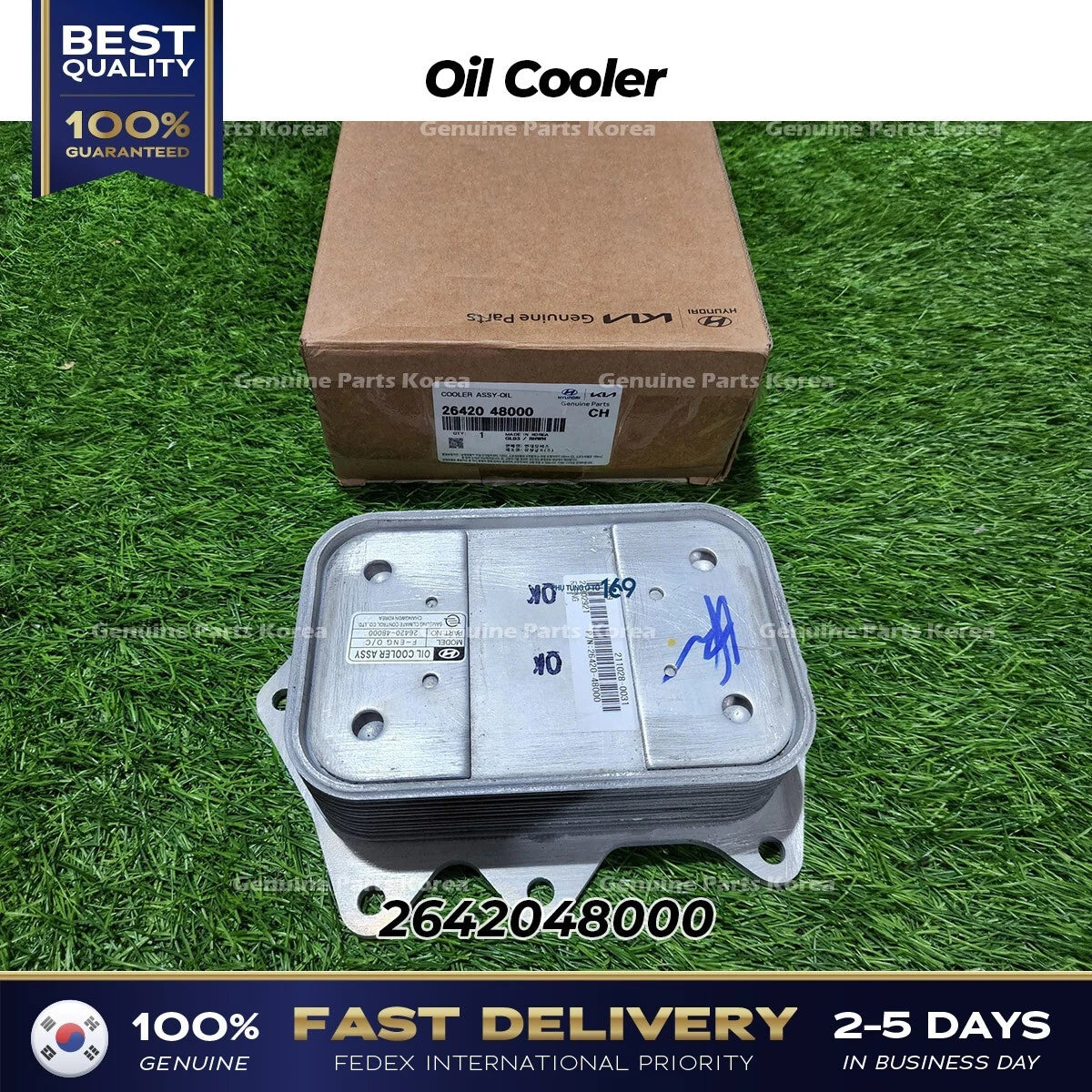⭐Genuine⭐ Oil Cooler 2642048000 for Hyundai E-Mighty Narrow E-County