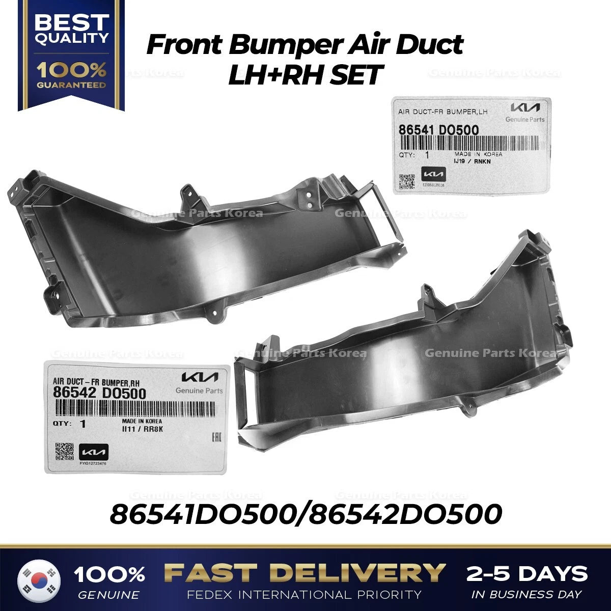⭐Genuine⭐ Front Bumper Air Duct LH RH SET 86541DO500 86542DO500 for Kia EV9