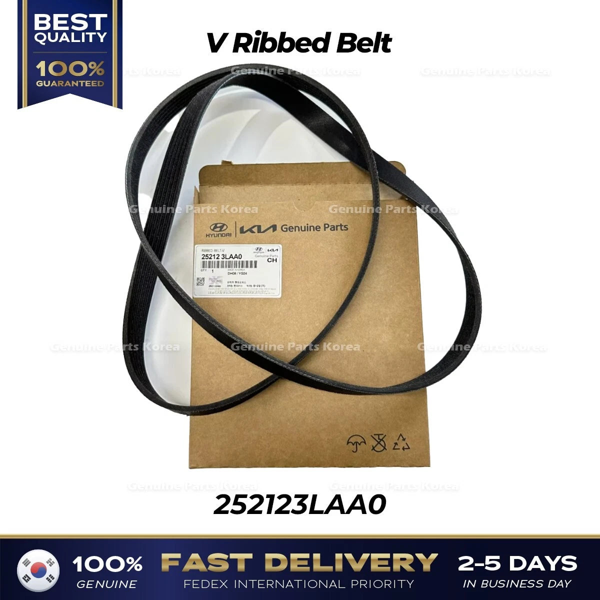 ⭐Genuine⭐ V Ribbed Belt 252123LAA0Hyundai Palisade Kia Cadenza Sedona
