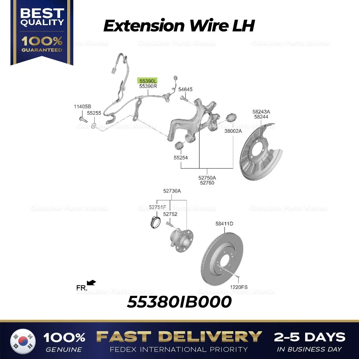 ⭐Genuine⭐ Extension Wire LH 55380IB000 for Hyundai Elantra N