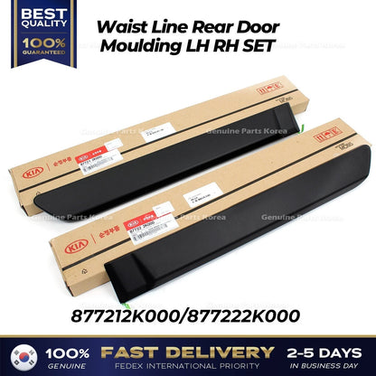 Genuine Waist Line Rear Door Moulding LH RH SET for Kia Soul