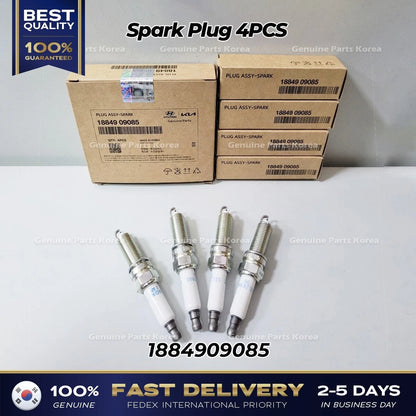 Genuine Spark Plug 4PCS 1884909085 for Hyundai Santa Fe Sport Kia Optima