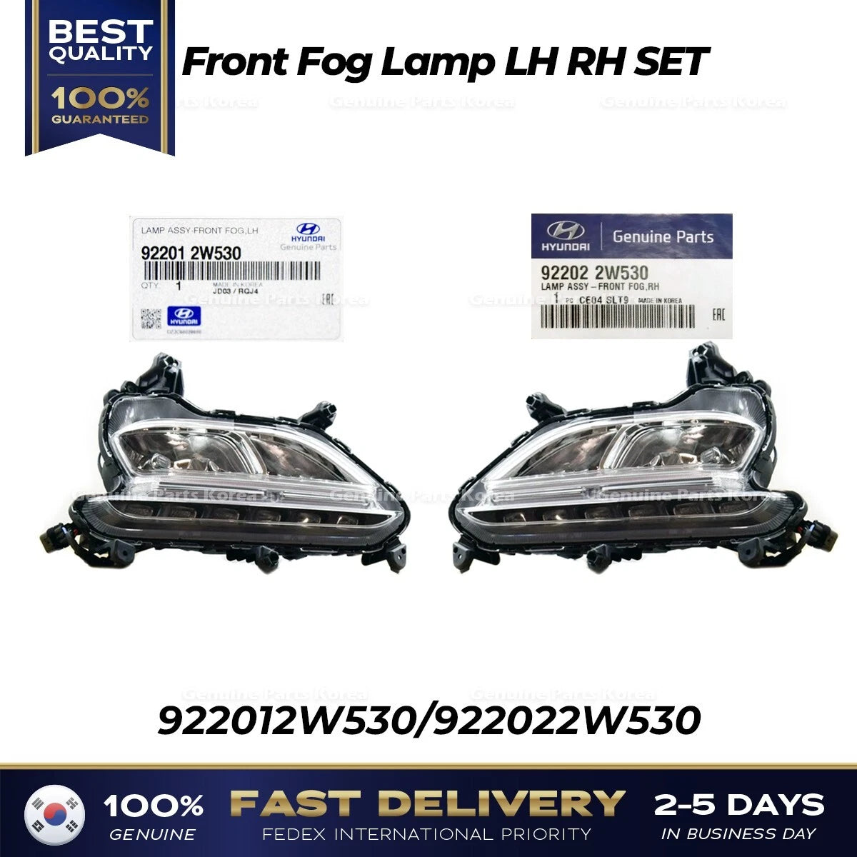 ⭐Genuine⭐ Front Fog Lamp LH RH SET for Hyundai Santa Fe