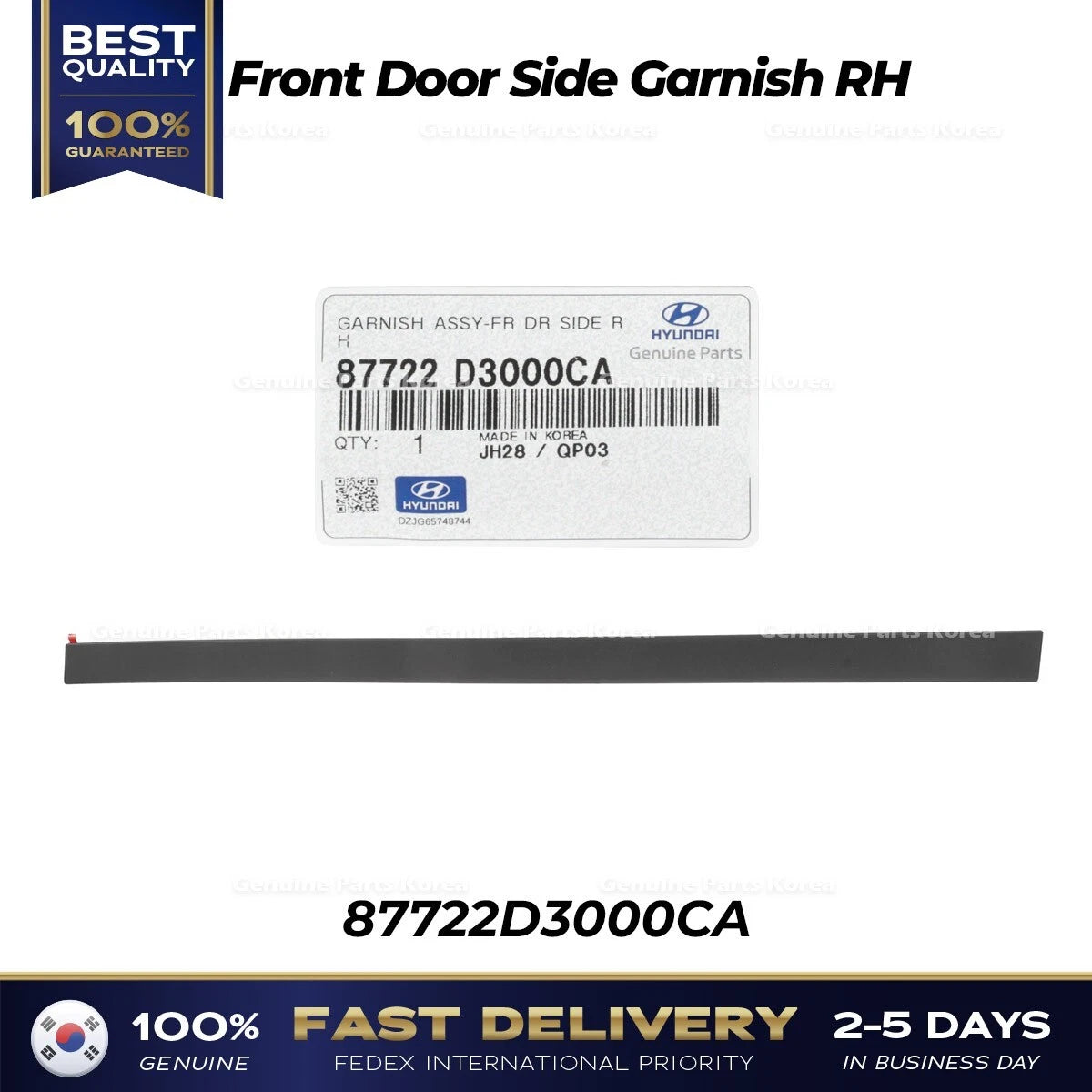 ⭐Genuine⭐ Front Door Side Garnish RH 87722D3000CA for Hyundai Tucson
