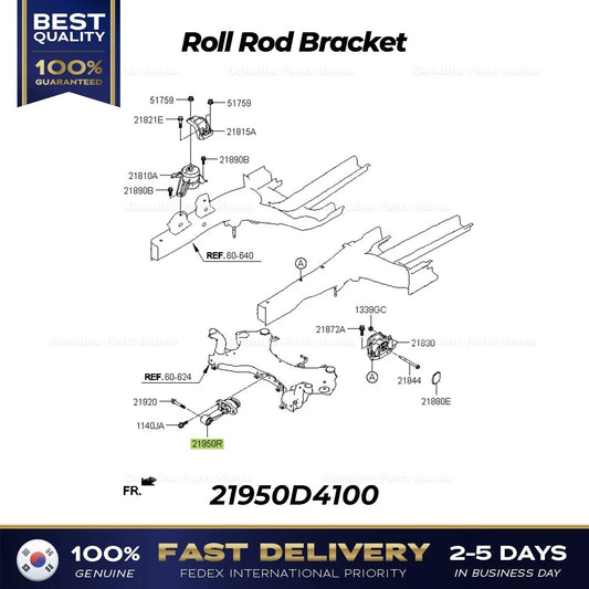 ⭐Genuine⭐ Roll Rod Bracket 21950D4100 for Hyundai Sonata Kia Optima