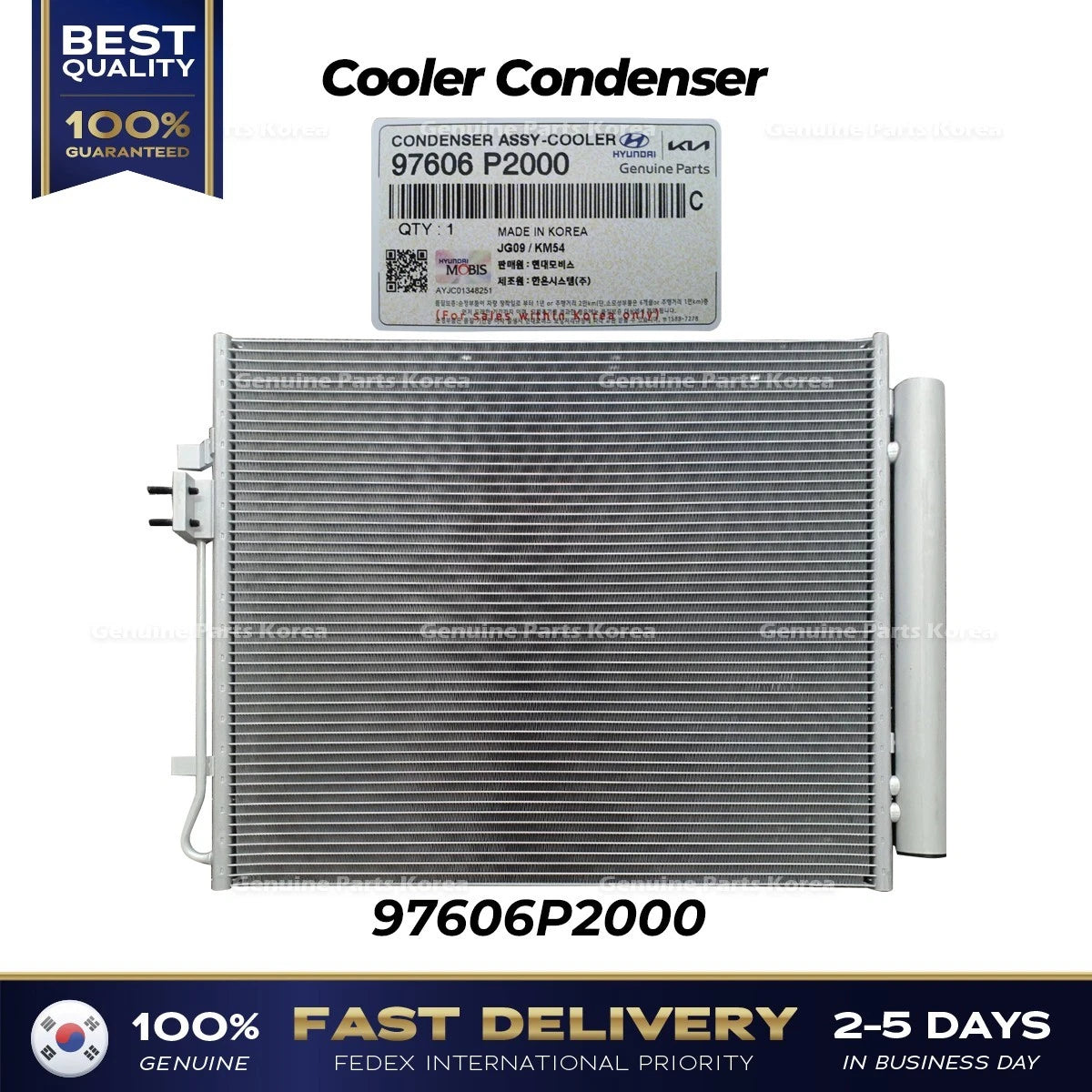 ⭐Genuine⭐ Cooler Condenser 97606P2000 for Hyundai Santa Fe Kia Sorento