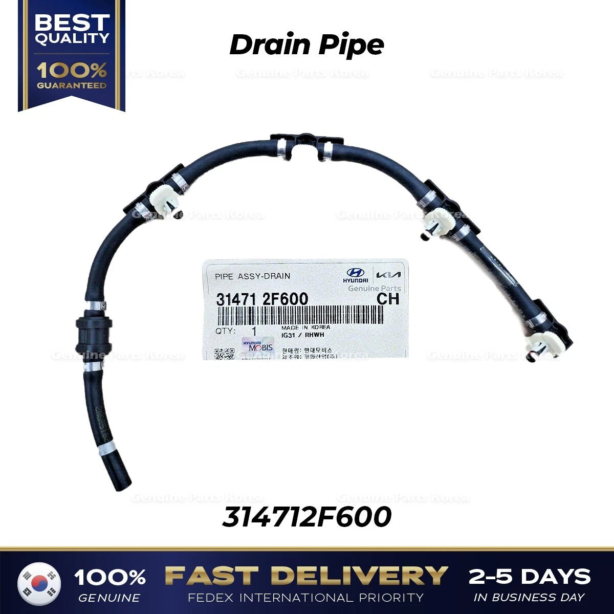 ⭐Genuine⭐ Drain Pipe 314712F600 for Hyundai Santa Fe Tuscon Kia Sorento