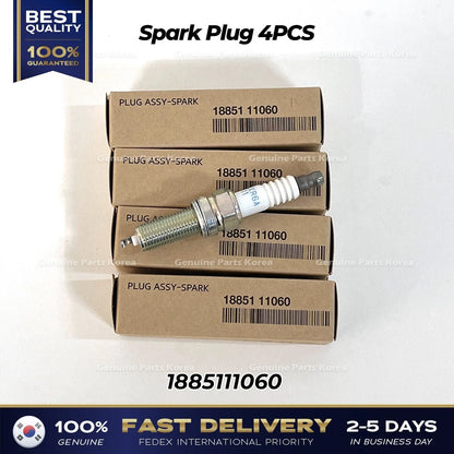 Genuine Spark Plug 4PCS 1885111060 for Hyundai Genesis Kia Optima Sorento