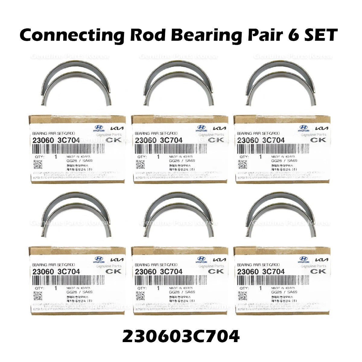 ⭐Genuine⭐ Connecting Rod Bearing Pair ⭐ 6 SET ⭐ 230603C704 for Hyundai Kia