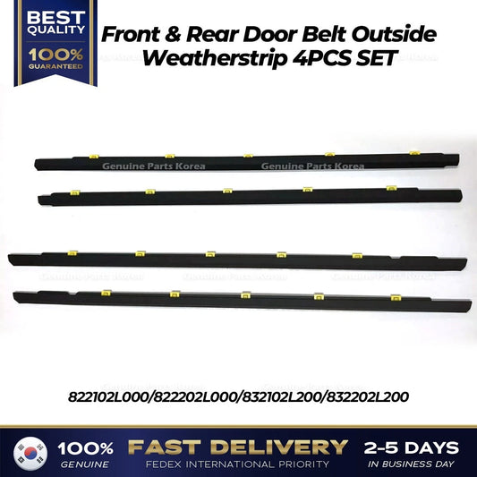 ⭐Genuine⭐ Front & Rear Door Belt Outside Weatherstrip 4PCS SET