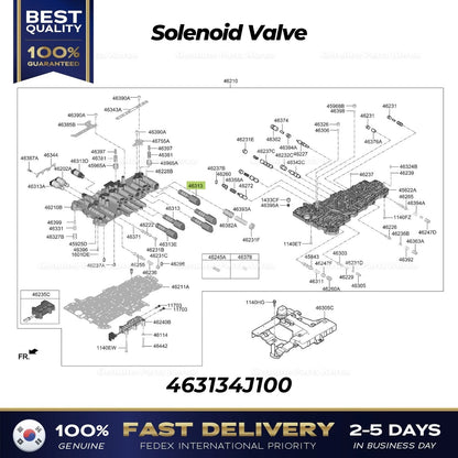 Genuine Solenoid Valve 463134J100 for Hyundai Genesis G70 Kia Stinger
