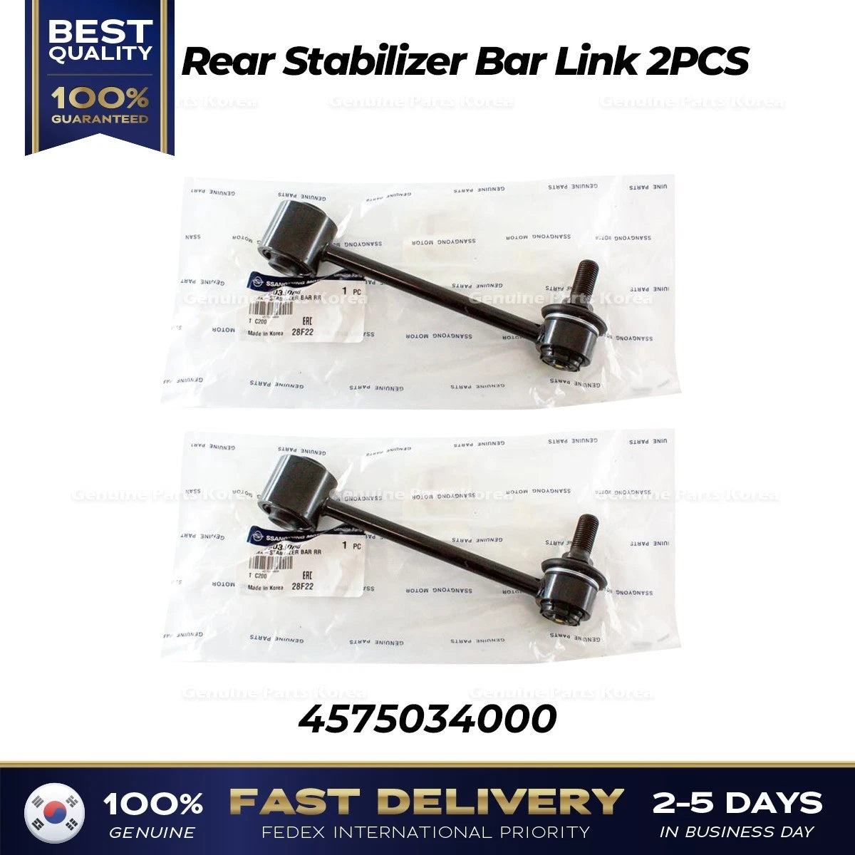 ⭐Genuine⭐ Rear Stabilizer Bar Link 2PCS 4575034000 for Ssangyong Korando C