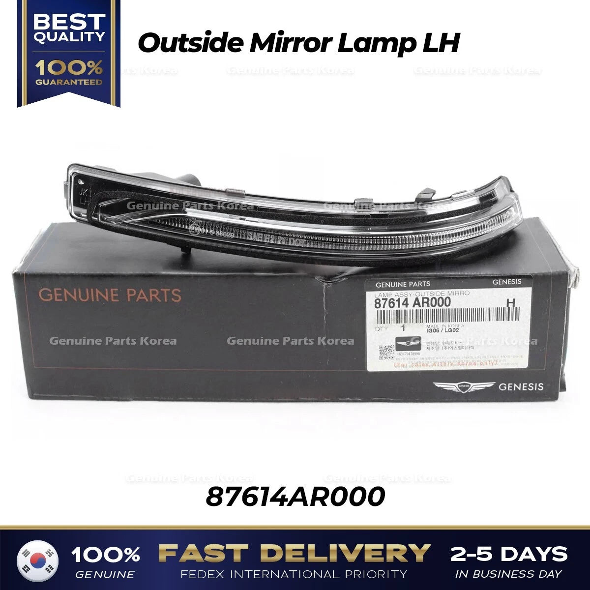 ⭐Genuine⭐ Outside Mirror Lamp LH 87614AR000 for Hyundai Genesis GV70