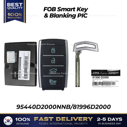 Genuine FOB Smart Key & Blanking PIC 95440D2000NNB for Hyundai Genesis G90