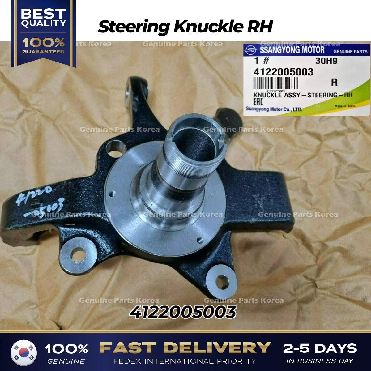 ⭐Genuine⭐ Steering Knuckle RH 4122005003 for Ssangyong Musso Korando
