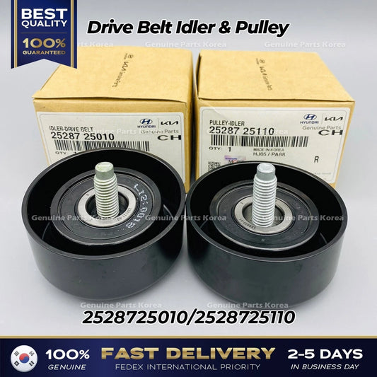 ⭐Genuine⭐ Drive Belt Idler & Pulley 2528725010 2528725110 for Hyundai Kia