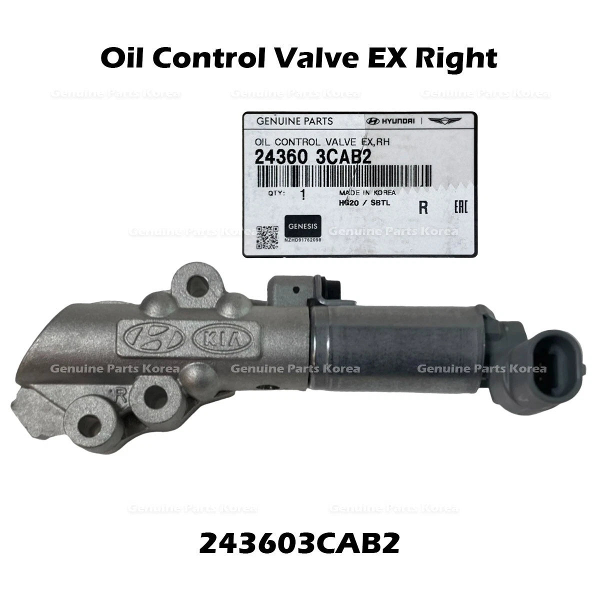 ⭐Genuine⭐ Oil Control Valve EX Right 243603CAB2 for Hyundai & Kia