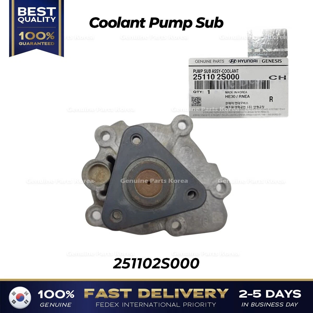 ⭐Genuine⭐ Coolant Pump Sub 251102S000 for Hyundai Genesis Kia