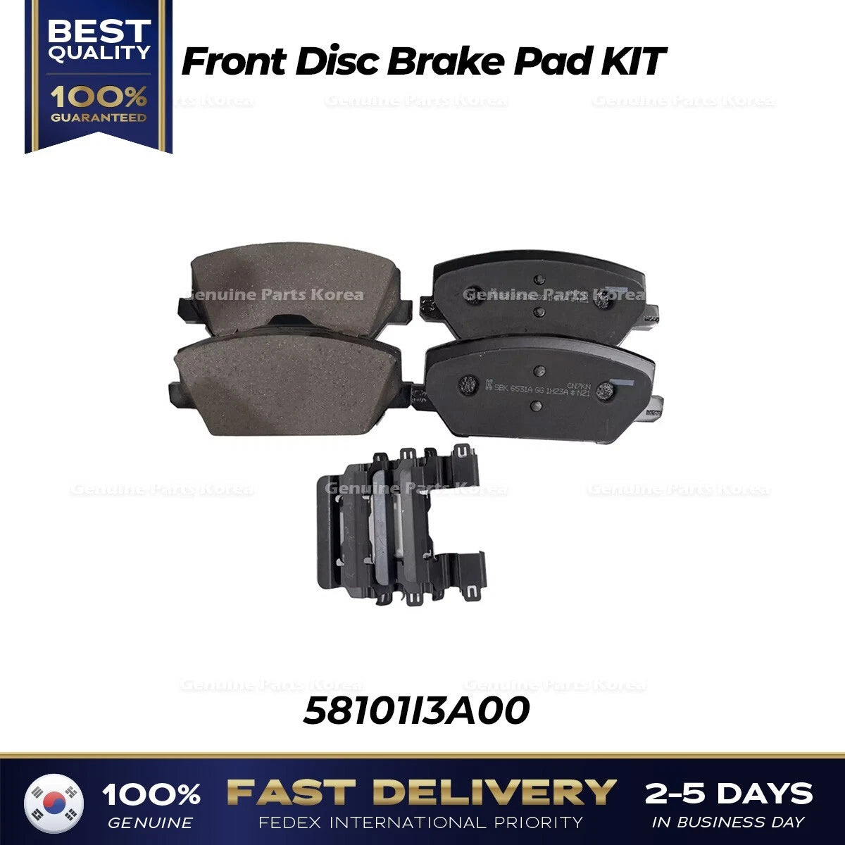 ⭐Genuine⭐ Front Disc Brake Pad KIT 58101I3A00 for Hyundai Kona N