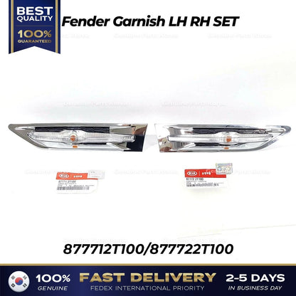 Genuine Fender Garnish LH RH SET 877712T100 877722T100 for Kia Optima