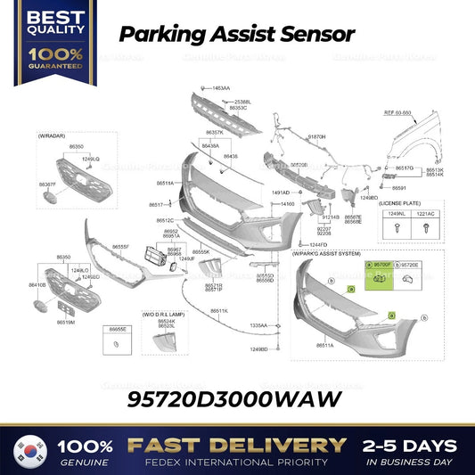 ⭐Genuine⭐ Parking Assist Sensor 95720D3000WAW for Hyundai Ioniq