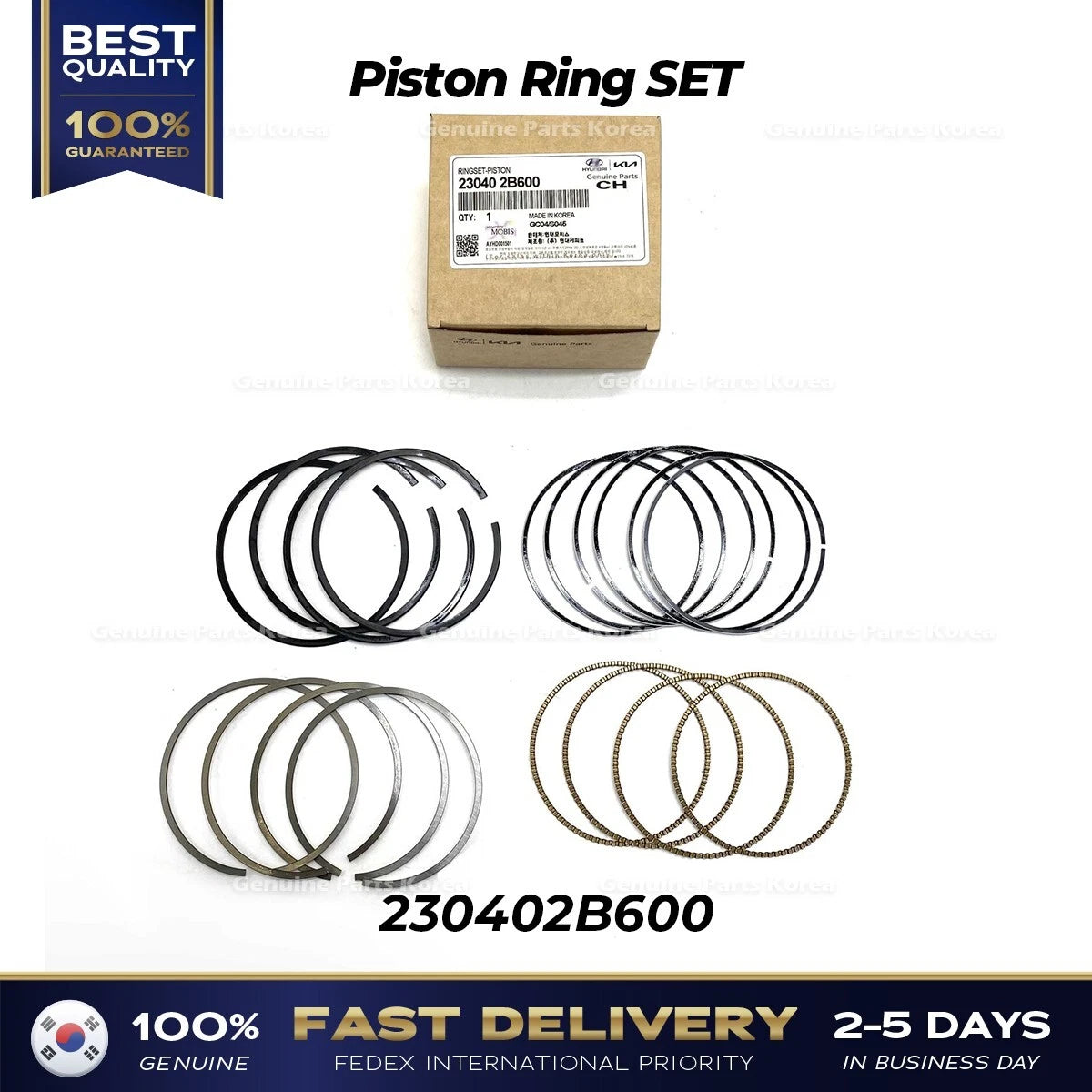 ⭐Genuine⭐ Piston Ring SET 230402B600 for Hyundai Accent Kia Rio