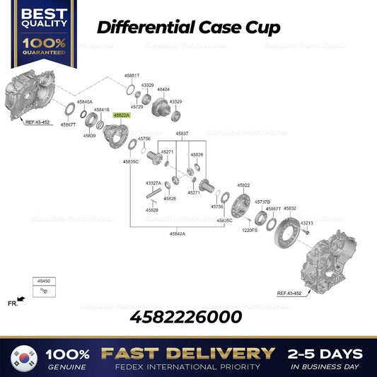 ⭐Genuine⭐ Differential Case Cup 4582226000 for Hyundai Accent Kia Forte