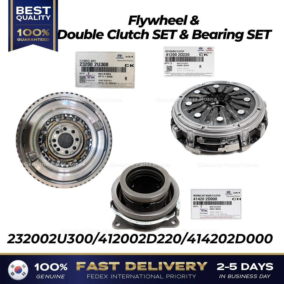 ⭐Genuine⭐ Flywheel & Double Clutch SET & Bearing SET for Hyundai Kona Tucson