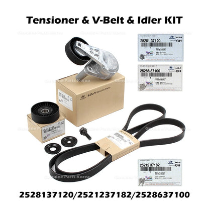Genuine Tensioner & V-Belt & Idler KIT 2528137120 2521237182 2528637100