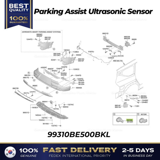 ⭐Genuine⭐ Parking Assist Ultrasonic Sensor 99310BE500BKL for Kia EV9