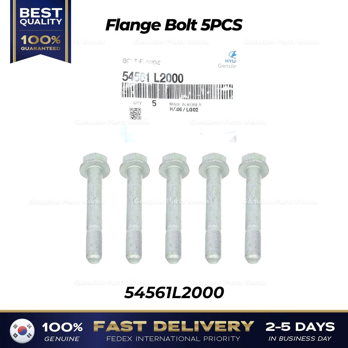 ⭐Genuine⭐ Flange Bolt 5PCS 54561L2000 for Hyundai Ioniq 5 Sonata Kia EV6 K5