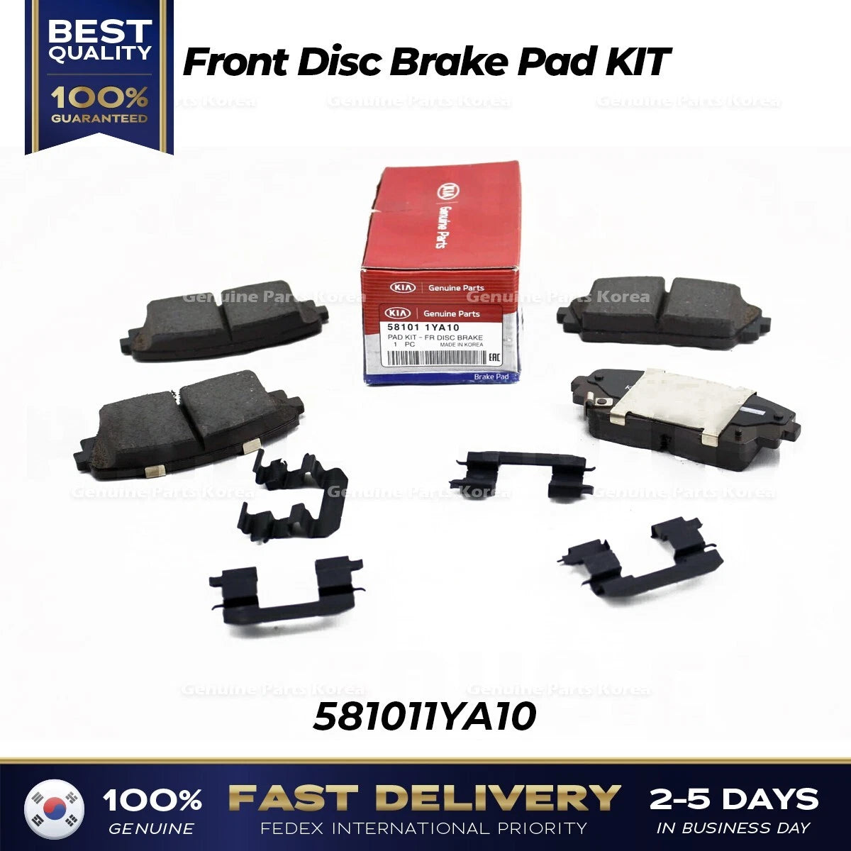 ⭐Genuine⭐ Front Disc Brake Pad KIT 581011YA10 for Kia Picanto